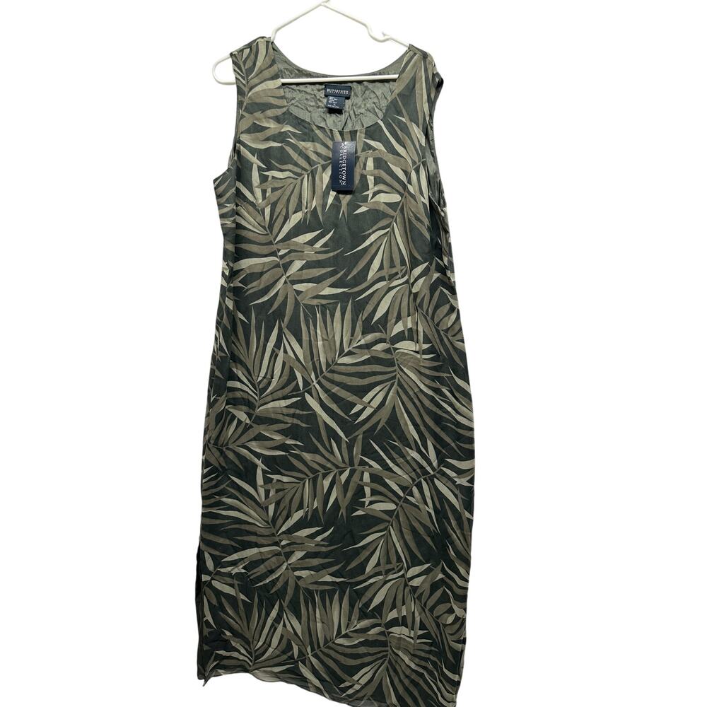 Bridgetown Collection 100% Silk Palm Leaf Maxi Dress‎ XL